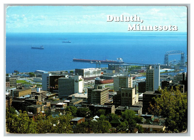 c1994 Postcard MN Duluth Minnesota Continental View Card Ore Boat In Harbor 