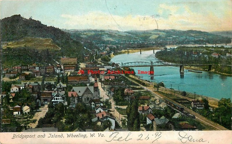 7 Postcards, Wheeling, West Virginia, River Scenes, Steamers, Bridge, Night