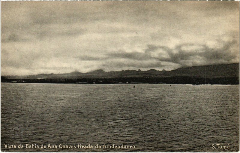 PC CPA ANGOLA, S. THOMÉ, VISTA DE BAHIA DE ANA CHAVES, POSTCARD (b20869)