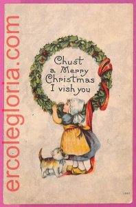 ak1449 - USA - Illustrated VINTAGE POSTCARD ---- CATS  Children Christmas