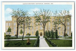 c1940 Alexian Brothers Sanitarium Oshkosh Wisconsin WI Vintage Antique Postcard