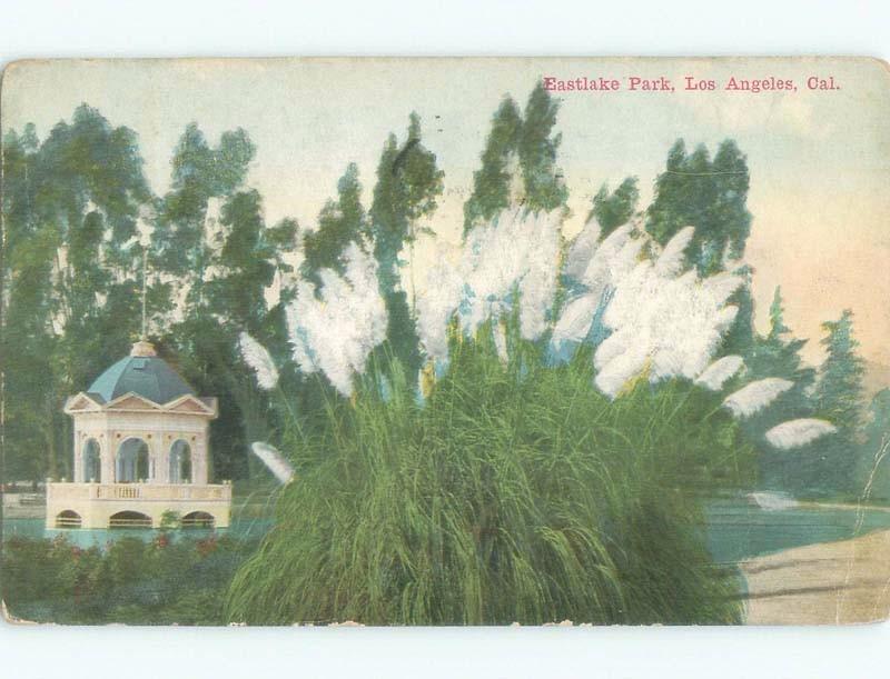 Divided-Back BANDSTAND AT EAST LAKE PARK Los Angeles California CA c9565