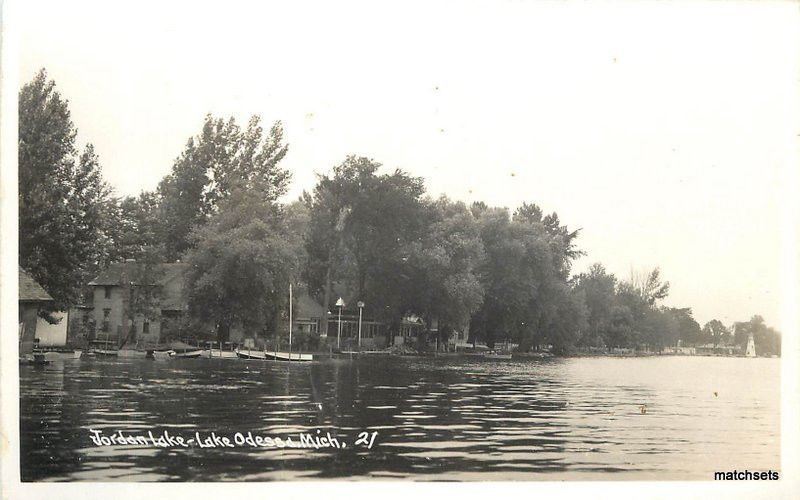1940s Jordan Lake LAKE ODESSA MICHIGAN RPPC postcard 1600 United