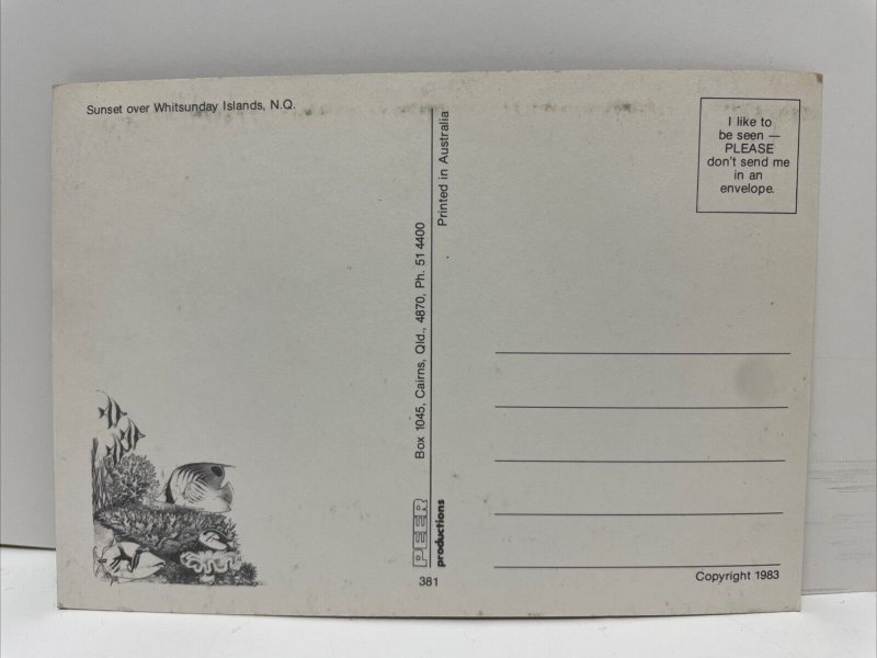 Sunset over Whitsunday Islands North Queensland, Australia Postcard