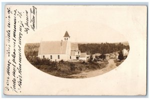 1910 Candid Shirley Community Church Shirley Mills ME RPPC Photo Posted Postcard 