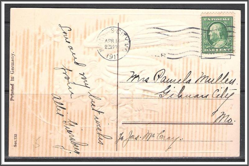 Easter Greetings - Angel - Flowers - Embossed