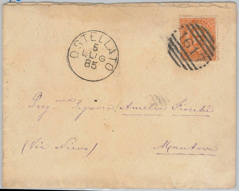 ITALY KINGDOM: postal history - ENVELOPE / LETTER by HOSTELLATO Ferrara 1885-