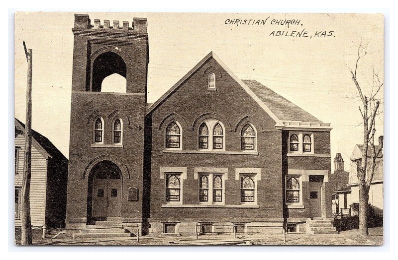 Christian Church Abilene Kas. Kansas Postcard