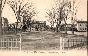 View Across the Green, Collinsville CT Undivided Back Vintage Postcard M74