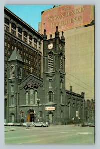 Cleveland OH, The Old Stone Church, Public Square, Chrome Ohio Postcard 