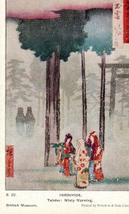 Postcard View of Hiroshige, Misty Morning, British Museum, UK.   K2
