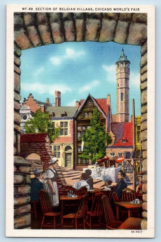 Chicago Illinois Postcard Section Of Belgian Village Chicago World's Fair c1920s