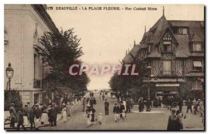 Old Postcard Deauville flowered beach street Contaut Biron