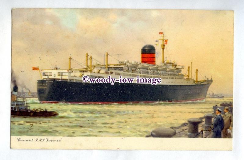 pf7105 - Cunard Liner - Ivernia , built 1955 - art postcard