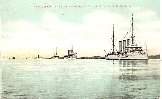 PEI ~ British Cruisers in Harbor CHARLOTTETOWN - pm1907 - DB