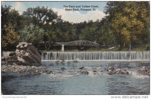 Illinois Freeport The Dam and Yellow Creek Globe Park 1914 Curteich