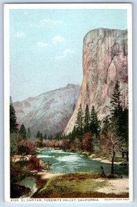 c1910's El Capitan Yosemite Valley California CA Phostint Antique Postcard