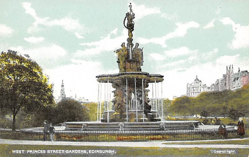 West Princes Street Gardens Edinburgh Fountain Unused 