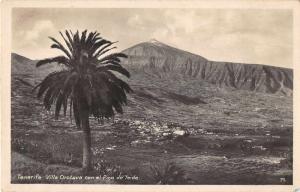 Tenerife Spain Villa Orotava Pico de Teide Real photo Postcard J49895