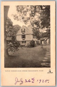 Wenham Massachusetts 1935 Postcard Claflin Richards House