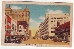 P1049 busy main street many old cars signs etc buffalo new york