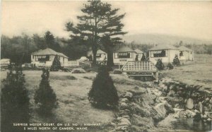 Camden Maine Surprise Motor Court roadside 1930s RPPC Photo Postcard 12615