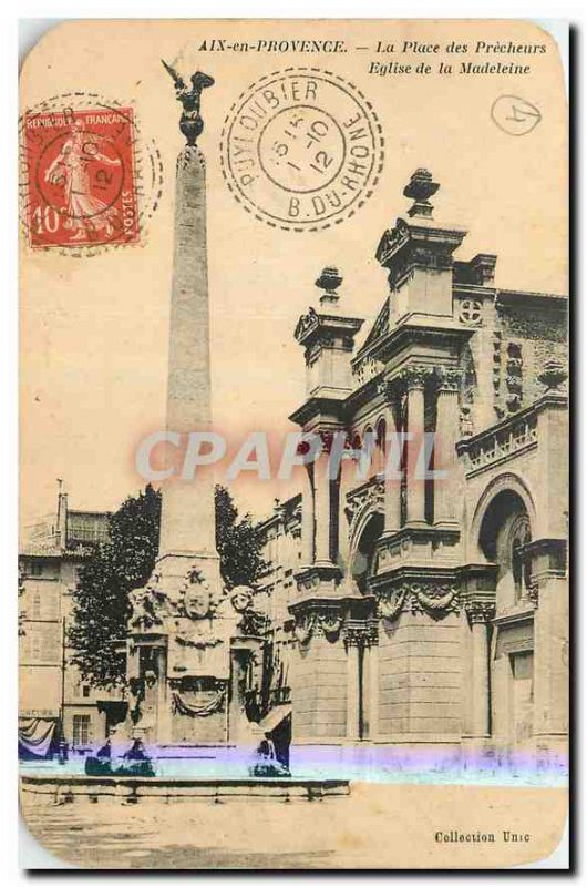 Old Postcard Aix en Provence Preachers Church of Place de la Madeleine