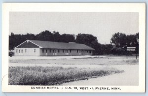 Luverne Minnesota MN Postcard Sunrise Motel West Exterior c1940 Vintage Antique