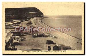 Old Postcard Criel Beach Boulevard Maritime and Mount Jolis Bois