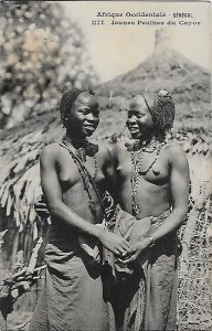 WEST AFRICA SENEGAL ETHNIC NUDE YOUNG PEULH FROM CAYOR BARE BREASTS NAF057