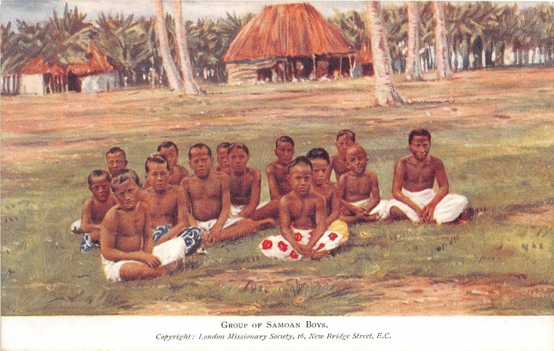 br104549 group of samoan boys australia folklore samoa