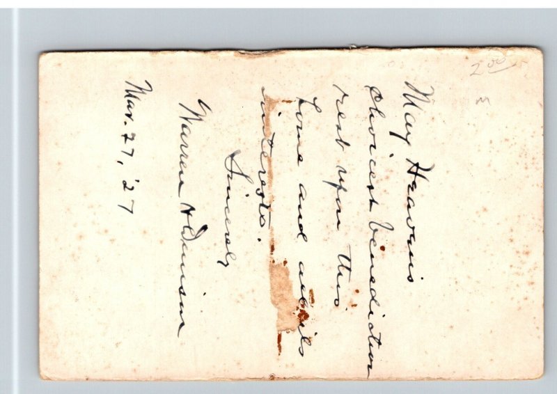 RPPC  1927   Warren N. Davison     Postcard