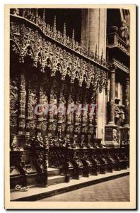 Old Postcard Auch Basilica of St. Mary Fragment woodwork and details of the c...