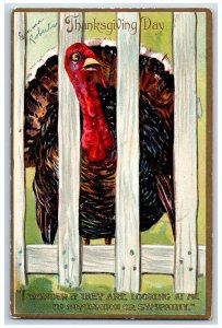 Mason City Iowa IA Postcard Thanksgiving Turkey Embossed Tuck 1908 Antique