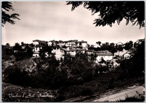 Vinchio d'Asti Panorama Italy Houses Real Photo RPPC Postcard