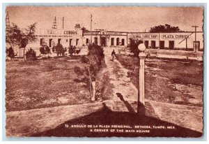 Reynosa Tamaulipas Mexico Postcard A Corner of the Main Square c1910 Unposted