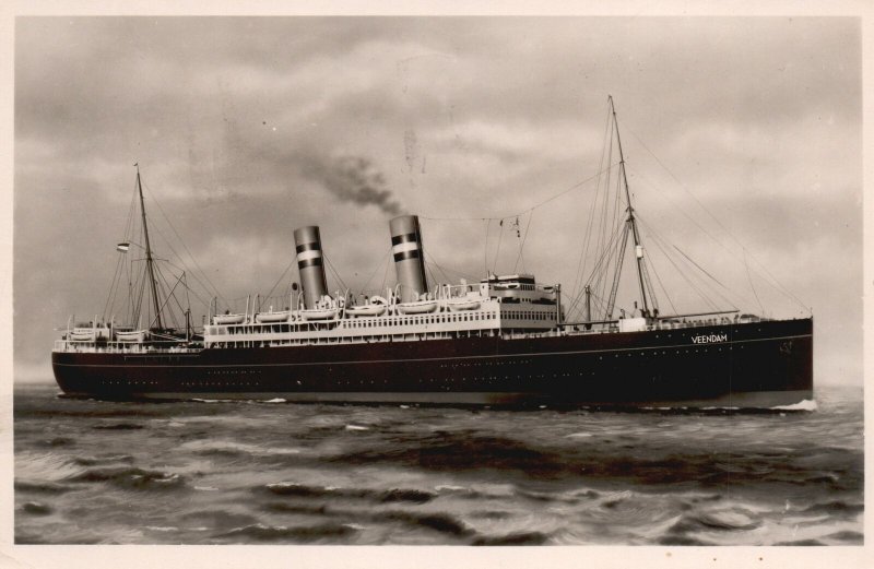 Vintage Postcard 1950 Veendam Steamer Ship S. S. Groninge Netherlands Transpo. 