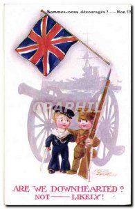 Old Postcard Fantasy Illustrator Child marine militaria England Flag