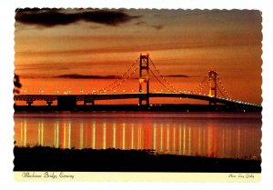 MI - Straits of Mackinac Bridge at Evening  (continental size)