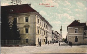 Croatia Karlovac Kadetska Skola Vintage Postcard 09.48