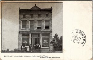 Jefferson City Tennessee US Post Office 1908 St Paul MN Maddox Fam Postcard W5