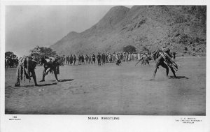 US5428 nubas wrestling types folklore  real photo sudan africa 