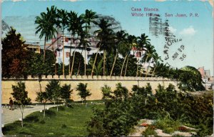 San Juan Puerto Rico PR Casa Blanca White House c1936 Gonzales Postcard G59