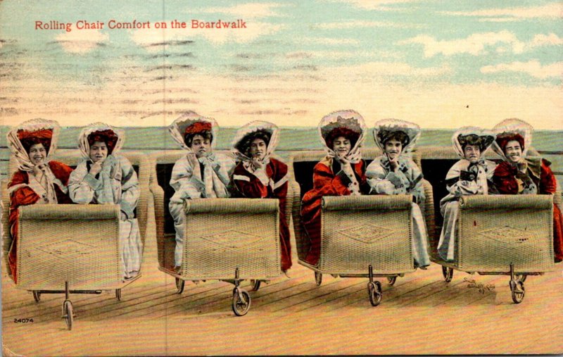 New Jersey Atlantic City Rolling Chair Comfort On The Boardwalk 1911