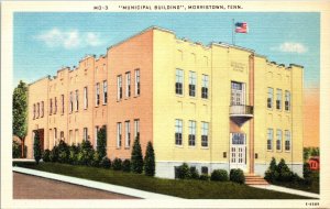 Municipal Building Morristown Tennessee TN Linen Postcard VTG UNP Vintage Unused 