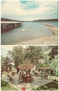 Howard Creek Resort, Bull Shoals Lake, Arkansas, Chrome Split View Postcard