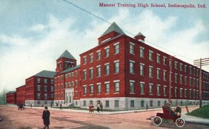 Manual Training High School Bldg. Indianapolis Indiana IN Majestic Pub. Postcard
