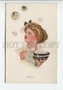 439937 Bubbles BELLE by Harrison FISHER Vintage Rare FINNISH postcard