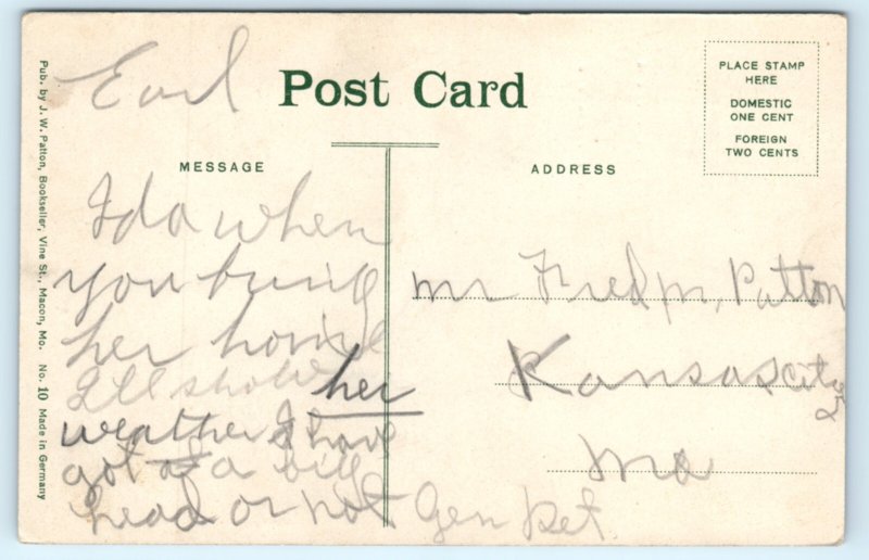 Macon MO Missouri Vine Street Postcard