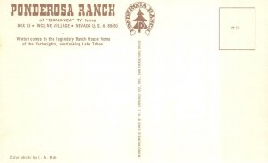 2~Postcards NV Nevada  PONDEROSA RANCH~Bonanza TV Show & Wax Cartwright Family 